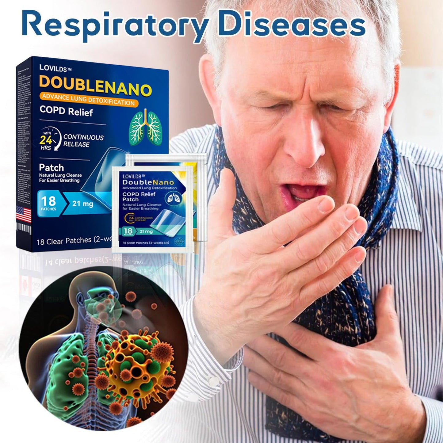 🫁✅Obliž za lajšanje KOPB, odobren s strani FDA (💝 Kašelj, piskanje, zasoplost, izpljunek, zamašen nos, bronhitis, alergijski simptomi, nelagodje v pljučih🫁)